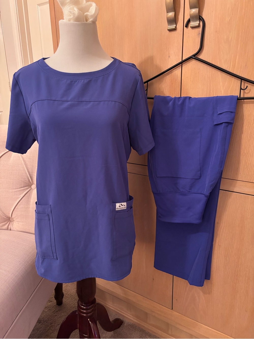 Women’s Scrub Shirt and Pants Set in Cobalt Blue